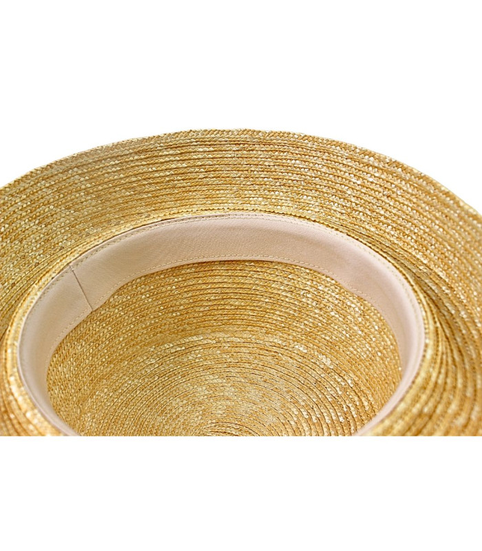 BOATER HAT BASE MADE OF BRAIDED NATURAL STRAW