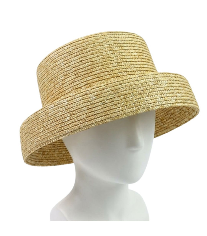 BOATER HAT BASE MADE OF BRAIDED NATURAL STRAW
