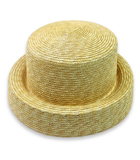 BOATER HAT BASE MADE OF BRAIDED NATURAL STRAW