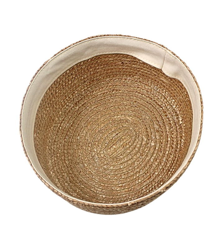 CASQUETE PILLBOX DE PAJA NATURAL TRENZADA
