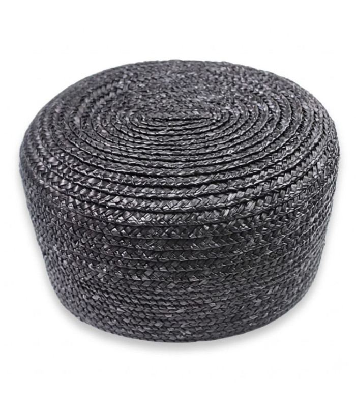 CASQUETE PILLBOX DE PALHA NATURAL TRANÇADA