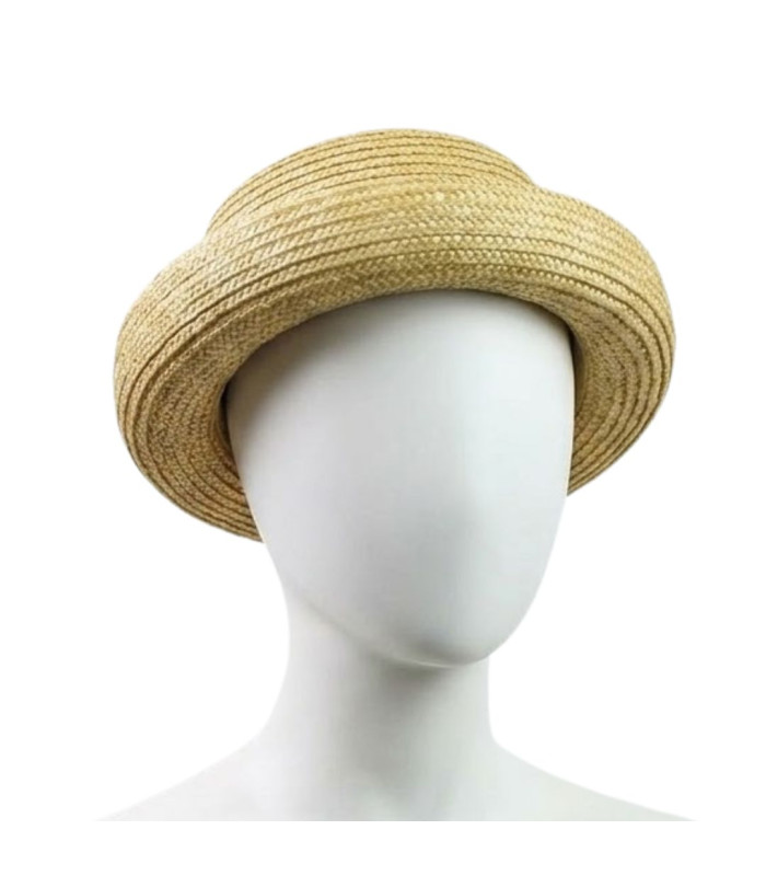 CASQUETE DE PAJA NATURAL TRENZADA "ÉLODIE"