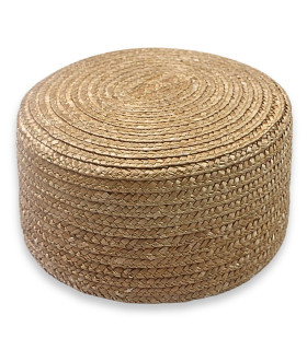 CASQUETE PILLBOX DE PAJA NATURAL TRENZADA