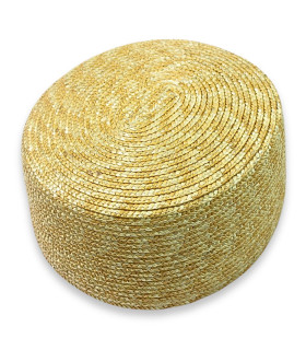 CASQUETE PILLBOX DE PAJA NATURAL TRENZADA