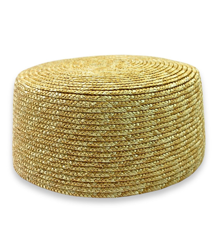 CASQUETE PILLBOX DE PAJA NATURAL TRENZADA