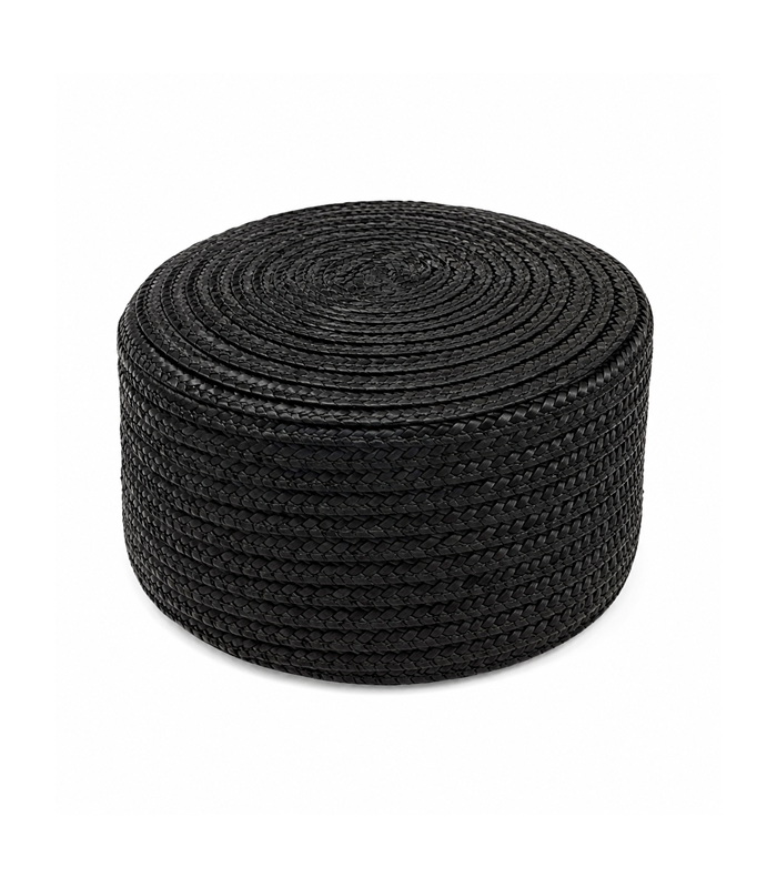 CASQUETE PILLBOX DE PAJA NATURAL TRENZADA