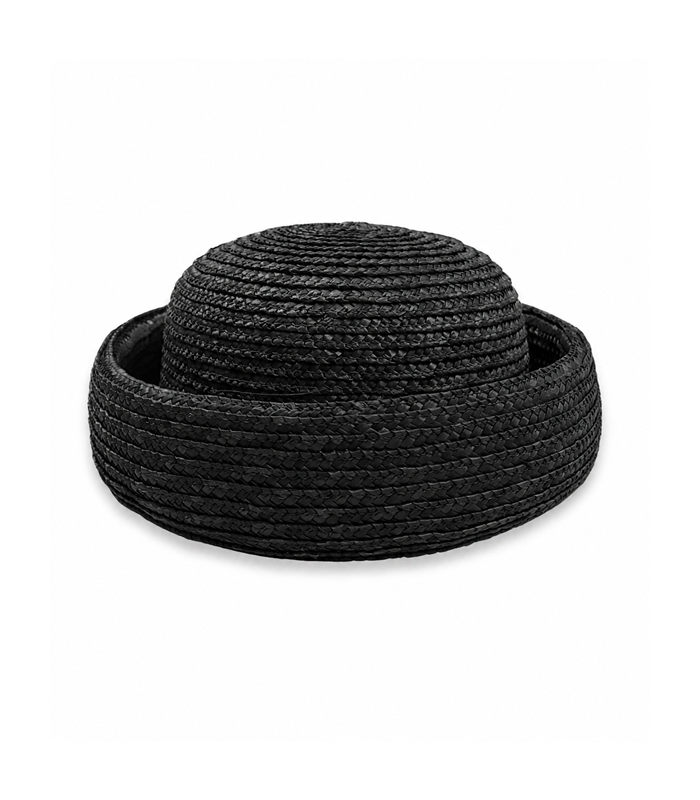 NATURAL BRAIDED STRAW BERET "ÉLODIE"