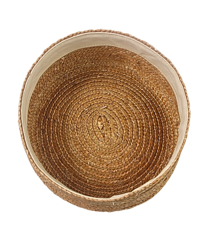 CASQUETE PILLBOX DE PALHA NATURAL ENTRANÇADA
