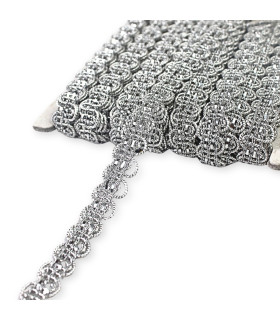 Rayon braid trim with Lurex 1 cm