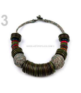 Collar Tipo Africano Verde Longitud: 49 Cm - cuerda