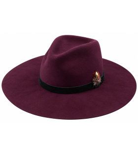 FEDORA-HUT AUS MERINOWOLLE MIT FEDERN – FORMSTABIL UND GRÖSSENVERSTELLBAR