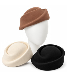 BASE PILLBOX DE FIELTRO DE LANA MERINO 100% - AUTOAJUSTABLE
