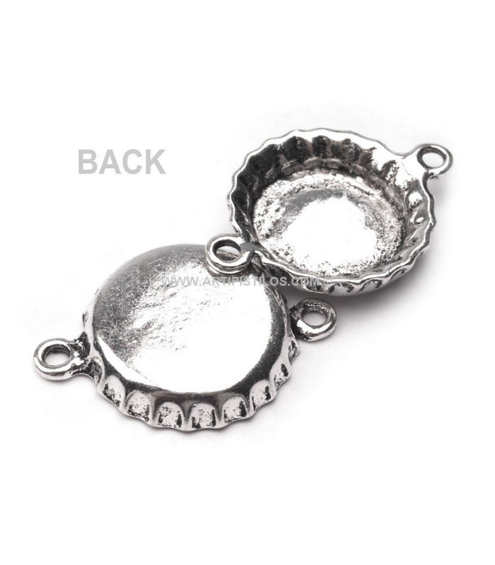 Metal base in the shape of a beer top