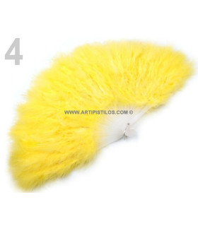 Abanico De Plumas 50 - 65 Cms. Amarillo - plastico