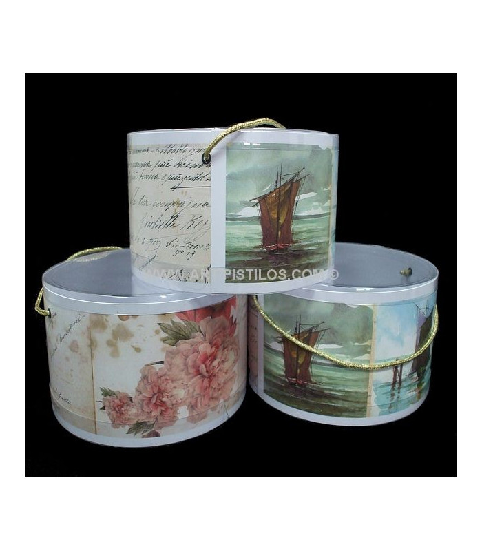 HATBOX  WITH IMPRESSION 10 X 5 CMS.