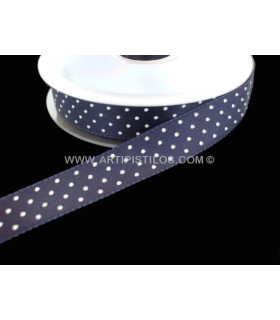 Tafetan 38 Mm. Con Lunares Azul Marino 1 Mt. X 38 Mm. - cinta