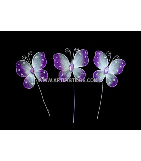 Mariposa Grande 5,5 X 5,5 Cms. Lila 5,5 X 5,5 Cms.