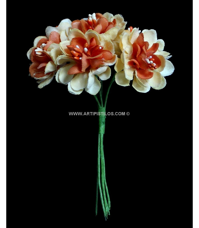 POMO DE 6 FLORES DE TELA
