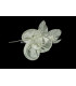 DOUBLE FLOWER WITH FABRIC AND SATIN