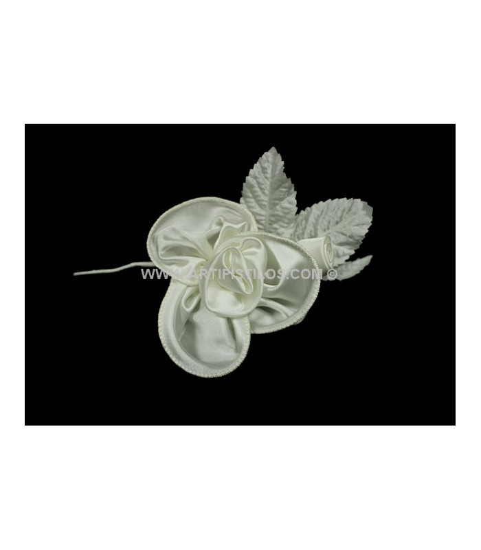 DOUBLE FLOWER WITH FABRIC AND SATIN