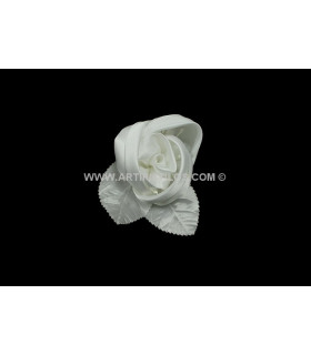 Flor De Raso Y Tela Con Pistilos Marfil 8 Cms. Diametro - adorno para