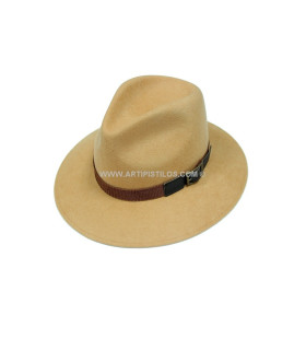 Sombrero de vaquero-Fedora Sombrero deformable Safari Fieltro de Lana 