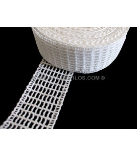 Cinta Crochet De Algodón 4,5 Cms. Blanco 1 Metro De Largo X 4,5 Cms. De Ancho. - colores para