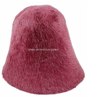Cono Pelo De Conejo 100% A 1 Cara Burdeos Claro 25 Cms. De Alto X 25 Cms. De Diametro - capelinas