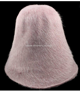 Cono Pelo De Conejo 100% A 1 Cara Rosa Claro 25 Cms. De Alto X 25 Cms. De Diametro - capelinas