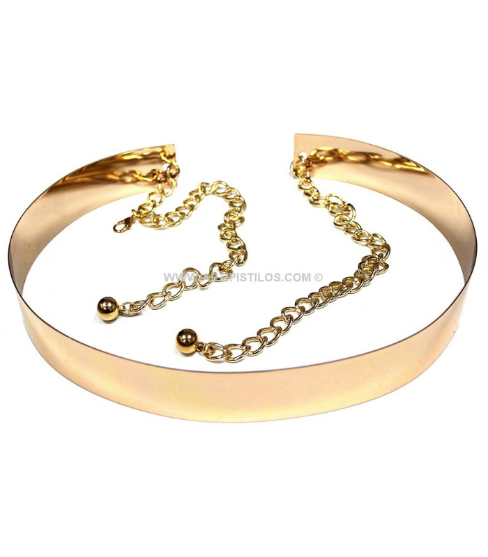 CINTURON METALICO DORADO CON CADENA - ARTIPISTILOS.COM