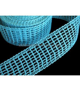 Cinta Crochet De Algodón 4,5 Cms. 1 Metro De Largo X 4,5 Cms. De Ancho. Lagoon - colores para