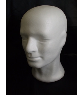 Cabeza De Porexpan Hombre Blanco 30 Cms. De Alto. - sombreros