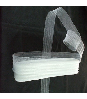Crin Ondulado 4 Cms. Blanco 4 Cms De Ancho - tocados para