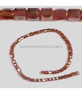 Cubos De Cristal Nº2 Naranja Tira De Aprox. 35 Cms. Cada Lado Del Cubo Mide 5 Mm. - colores para