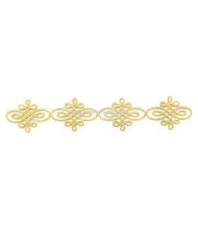 Aplicación Termoadhesiva 23 X 4 Cm Oro Largo: 23 Cms - Ancho: 4 Cms. - mercería