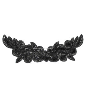 Aplicación De Lentejuelas Negro Largo: 34 Cms - Ancho: 8 Cms. - colores para