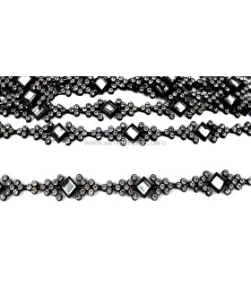 Tira Negra De Strass Negro Largo: 50 Cms - Ancho: 1 Cm - accesorios