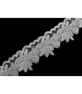 Galón Flores Plata Ancho: 6,5 Cms - Largo: 1m - de color