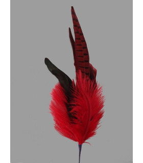 PICK FLORAL DE PLUMAS DE AVESTRUZ-FAISÁN-GALLO