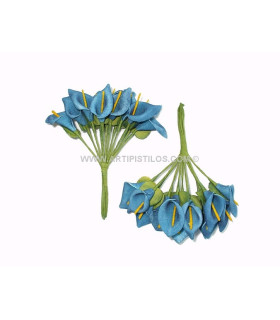 12 Flowers Bundle Petrol Head: 4 X 2 Cm Stem: 12 Cm