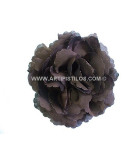Flor Organza Doble Marrón 12 Cms. Diametro - de color