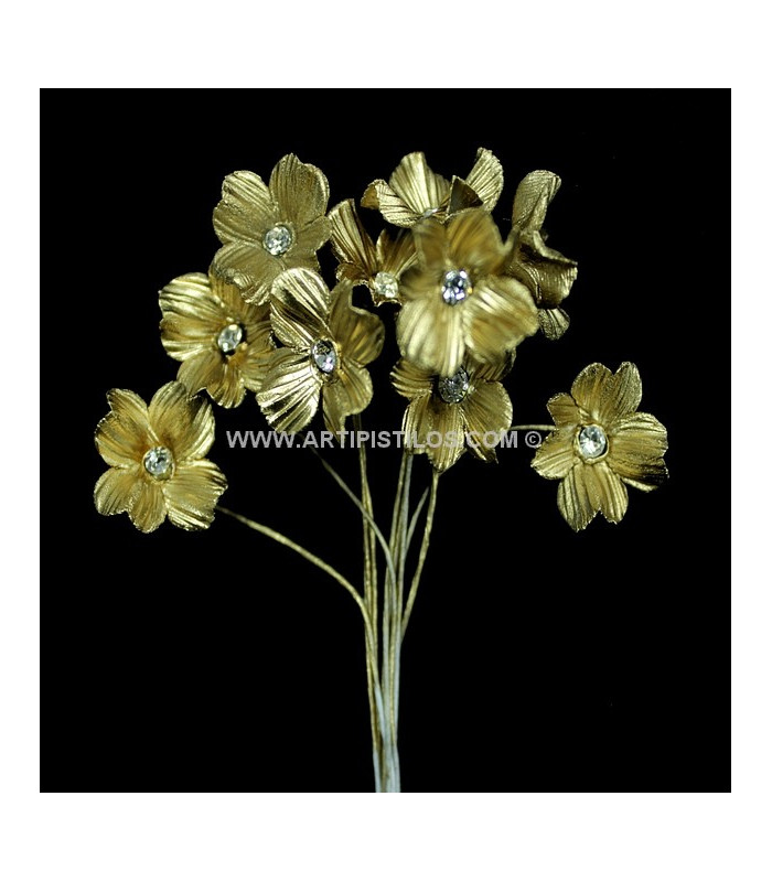 FLOR DE PORCELANA FRÍA CUATRO HOJAS CON CRISTAL