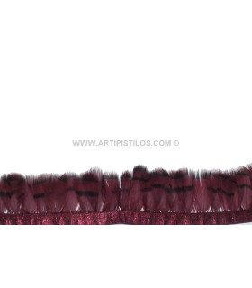Fleco Pluma De Perdiz 10 Cms. Burdeos Fleco De 10 Cms. Cada Pluma Mide 4 X 2 Cms. - colores para