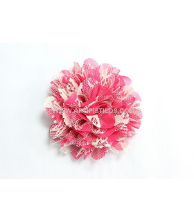 Flor Tul/organza Fuxia 10 Cms. Diametro - flores de colores