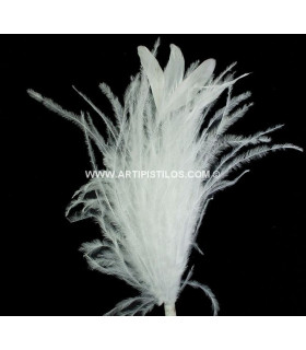 Ostrich/rooster Feathers Pom White 16 X 12 Cm