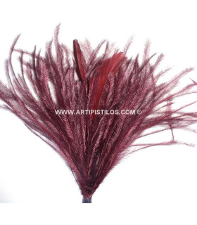 Ostrich/rooster Feathers Pom Burgundy Red 16 X 12 Cm