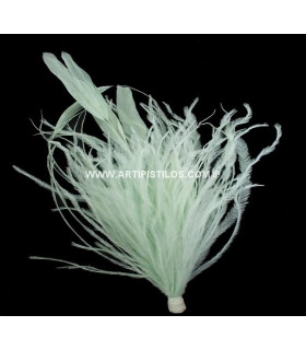 Ostrich/rooster Feathers Pom 16 X 12 Cm Mint Green