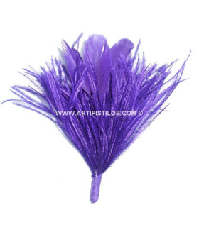 Ostrich/rooster Feathers Pom Purple 16 X 12 Cm
