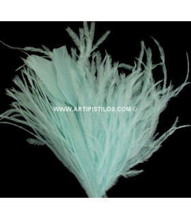 Ostrich/rooster Feathers Pom 16 X 12 Cm Green Water