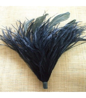 Ostrich/rooster Feathers Pom Navy Blue 16 X 12 Cm